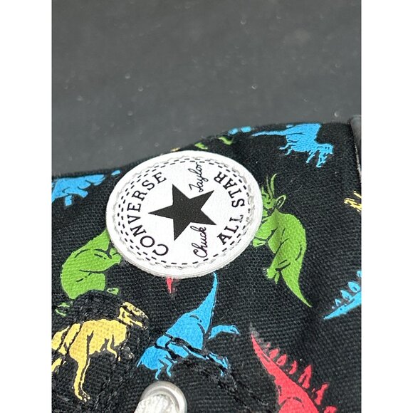 Converse All-Star Infant Size 7 High Top Shoes Dinosaur Print Hook & Loop Strap - Picture 4 of 11
